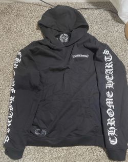 Chrome Hearts Black Pullover Hoodie Logo Graphic Print Men's Size L