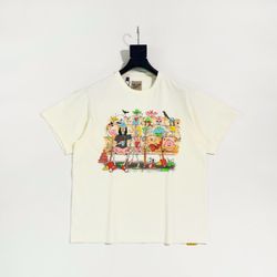 Gallery Dept Graffiti Logo Cotton T Shirt Unisex Cream