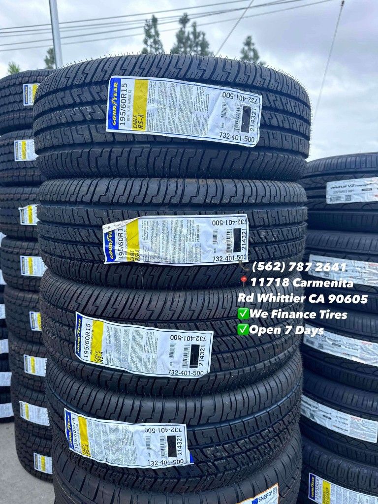 195/60R15 Goodyear Eagle New Set of Tires Installed and Balanced Set de Llantas Nuevas Instaladas y Balanceadas