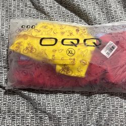 OQQ women’s three-piece top square net scratch, fitted layer T-shirt, sleeveless, tank top, red, purple, yellow new item