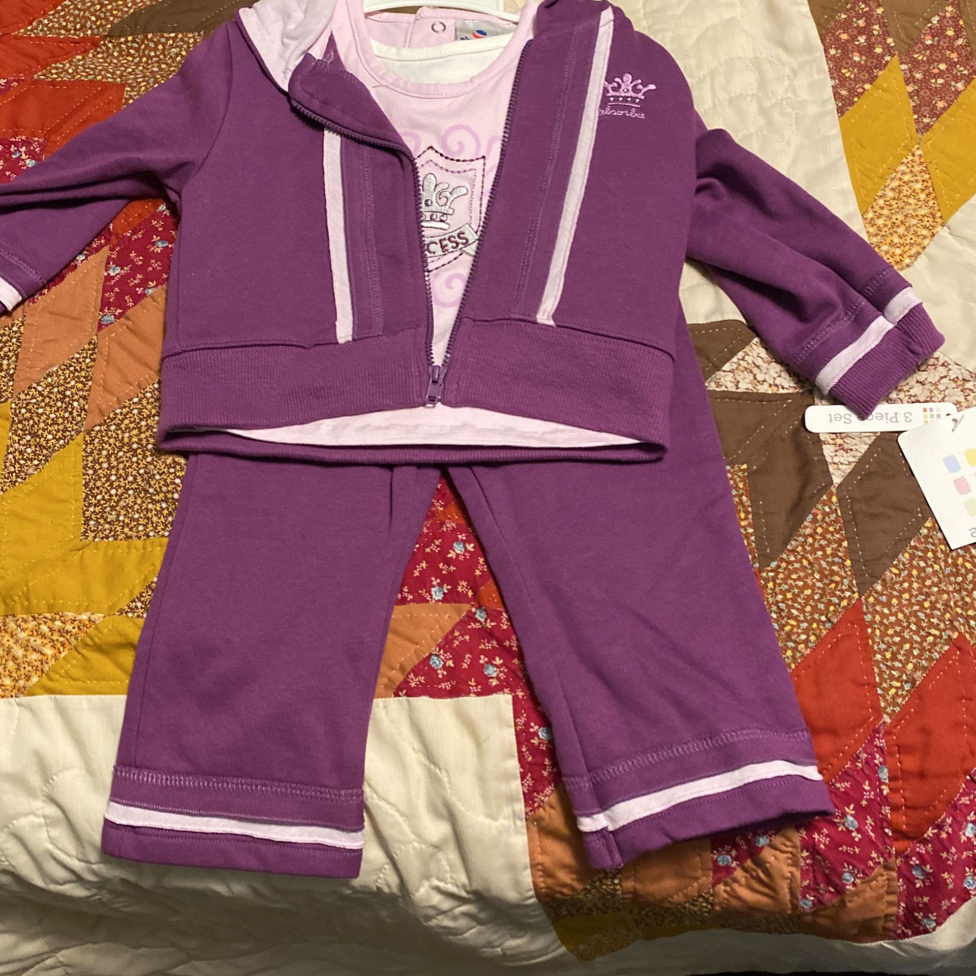 Size 12 Mo  New With Tag Absorba Girls 3 Piece Outfit 