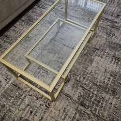 Gold Glass Coffee Table 