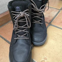 Timberland Men's 6" Raystown Black Leather Waterproof Snow Boots A1HRA Size 11
