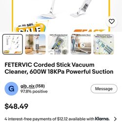 Corded vacuum cleaner