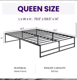 Queen metal bed frame