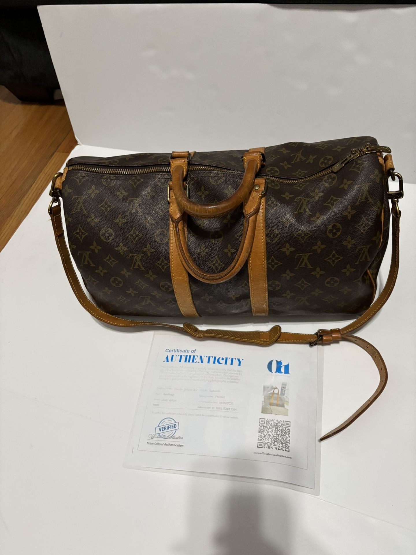 Louis Vuitton Monogram Keepall Bandouliere 45 Boston Bag