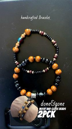 #013- 8 mm and 2 mm handcrafted beaded bracelet,
