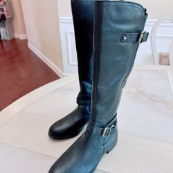 naturalizer black leather knee boots /riding boots /NWOB