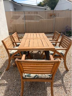 Wood patio set