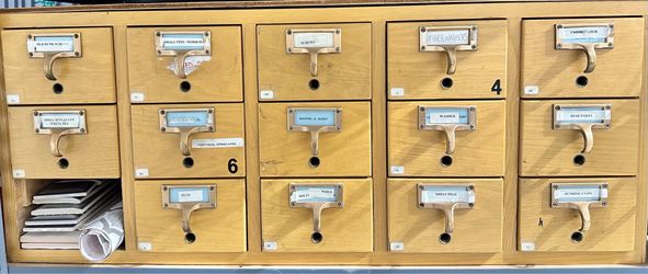 Vintage industrial hardware/parts cabinet
