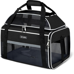 Lekereise Top-Expandable Pet Carrier 17x11x9.5 Inch Alaska Hawaiian Airline Approved Soft Sided Underseat to 12lbs Travel Carriers for Small Cats and 