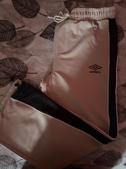 Umbro Track Pants Khaki  with Black Side Stripe SIZE- L *BRAND NEW*