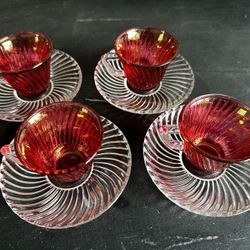 Vintage Miniature Glass Tea Set-8 Pieces