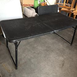 4FT Folding Adjustable Utility Table Black