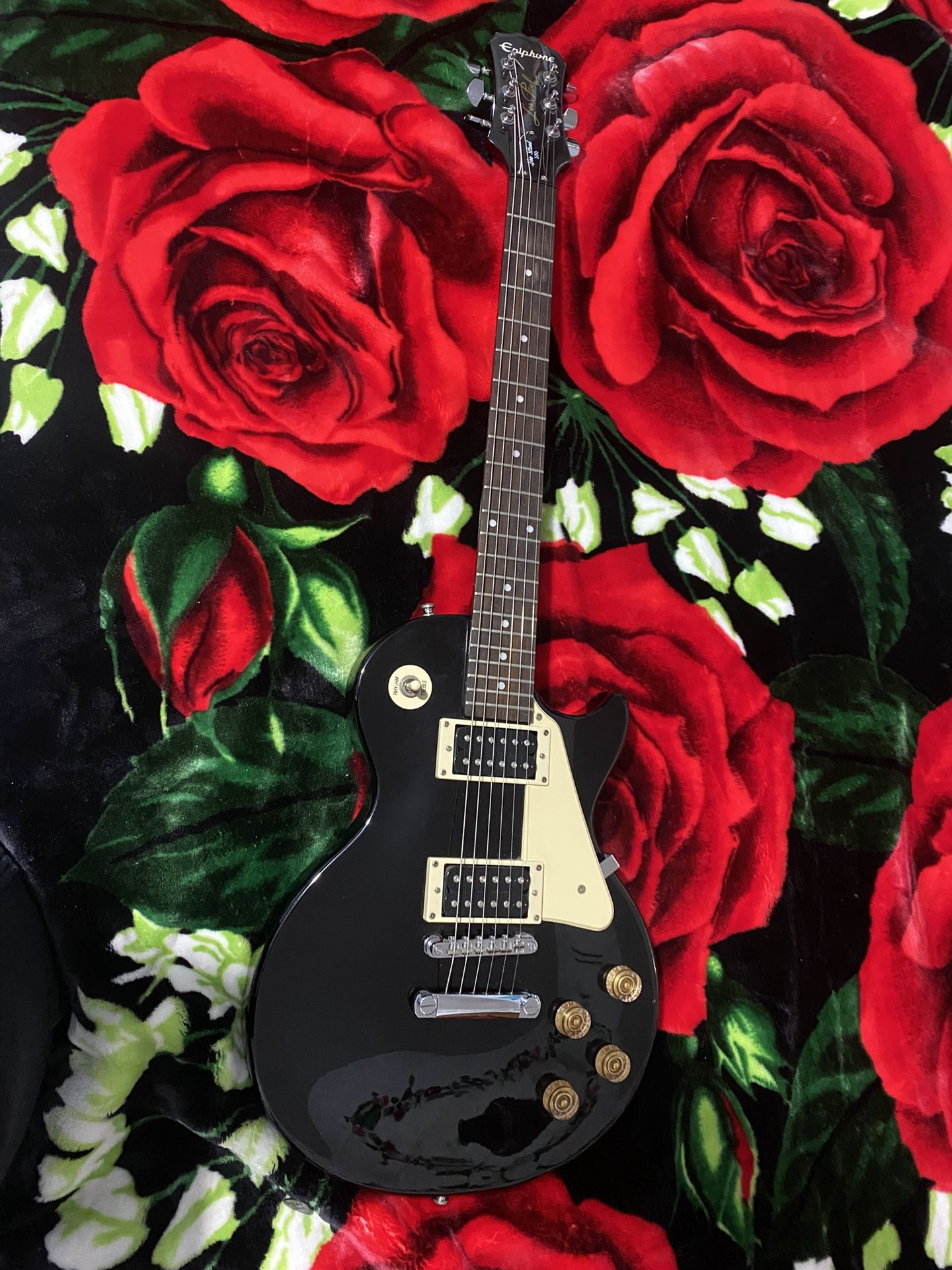 Epiphone Les Paul Model 100 Electric Guitar Black And White