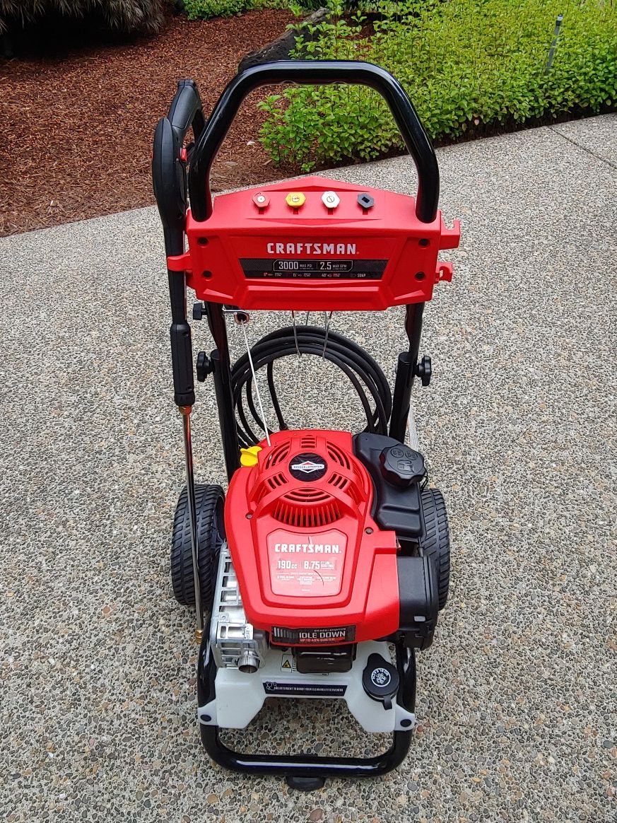 2020 Craftsman 3000 psi gas pressure washer idle down feature for Sale