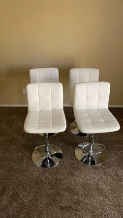 4 white bar stools