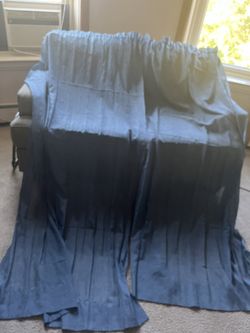 Blue Pair Of Curtains 