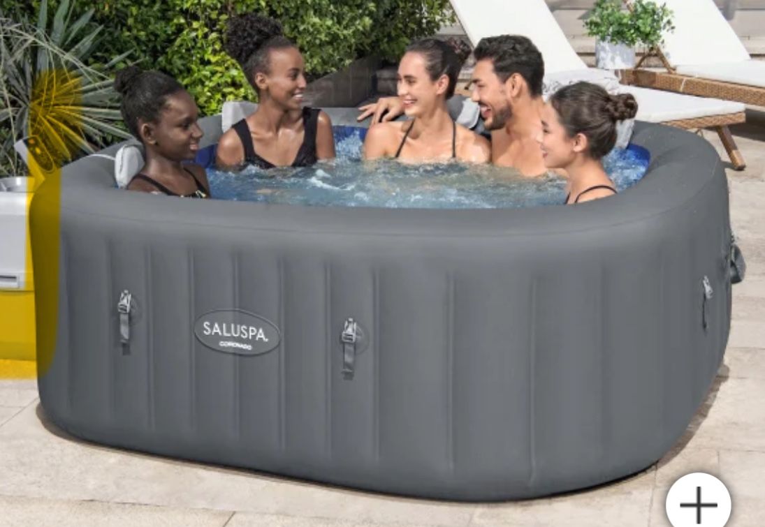 SaluSpa Coronado EnergySense Square Air Jet 4-6 Person Inflatable Spa