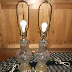 Vintage Zajecar Crystal Table Lamps 