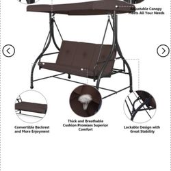 New Patio 3 Seat Swing