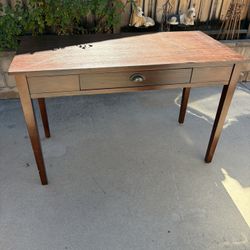 Wood Desk With Drawer