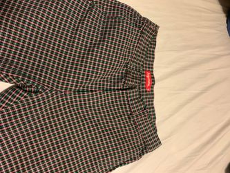 supreme purple plaid work pants