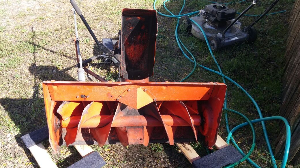 Simplicity snow blower attachment. Model number 1691832.