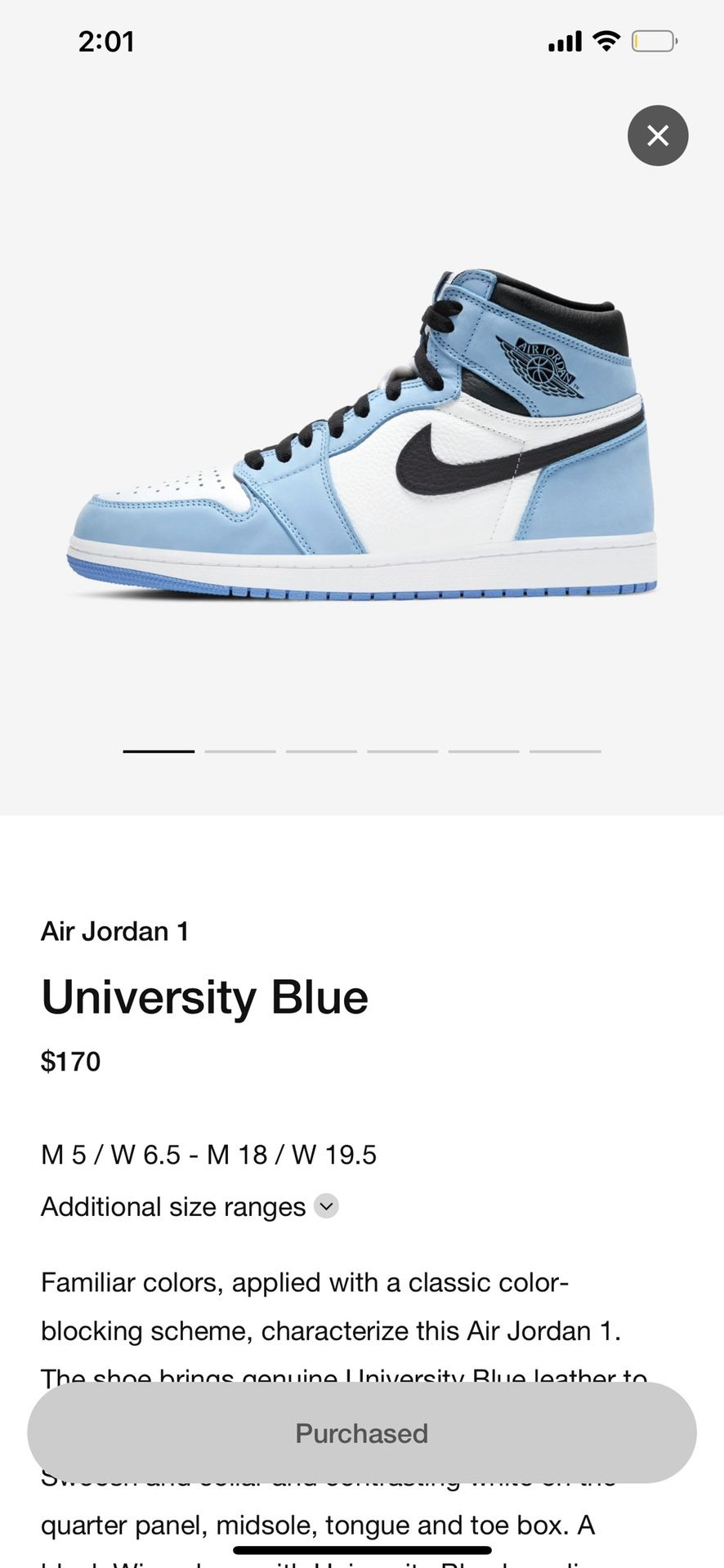 Jordan 1 University Blue