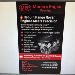 BMW Land Rover Mercedes-Benz Porsche Rebuilt Engines or Re manufactured Engines