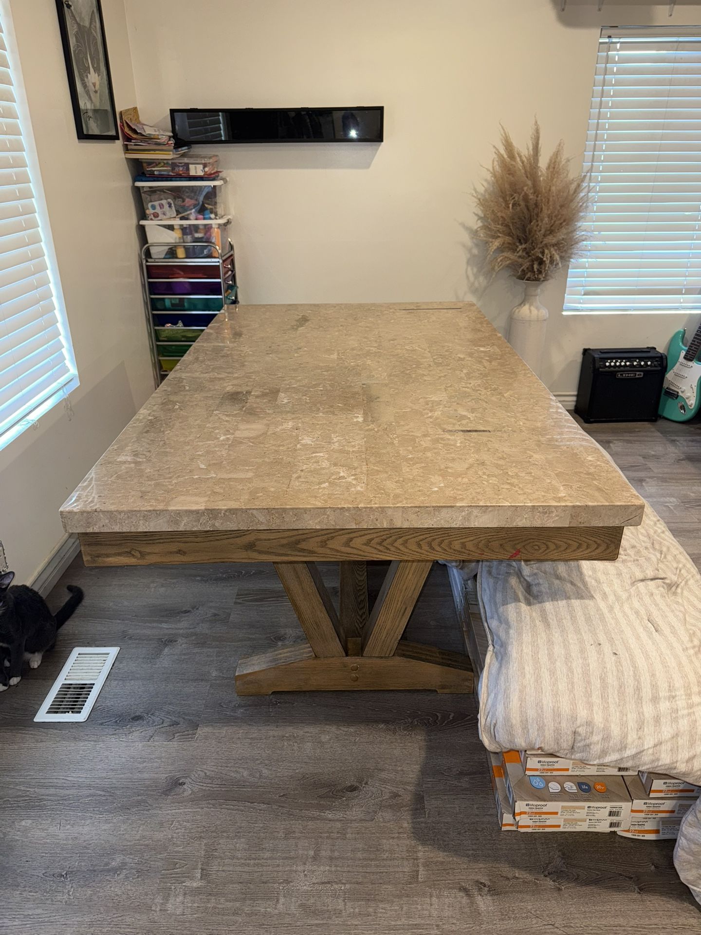 Brown Marble Dining Table