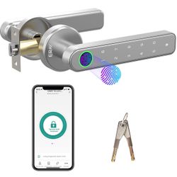 ERAY Fingerprint Door Handle Lock, Smart Door Lock, 4 in 1 Keyless Entry Door Knob with APP, Fingerprint, Keypad Code, Keys, Interior Security Lock Se