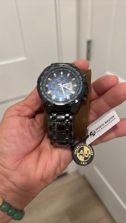 Edifice  Quartz   Chronograph  tachymeter black  steel  bracelet