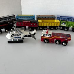 2011 Circo Magnetic Wooden Train Engines And Emergency Vehicles