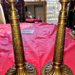 Vintage/Antique Ornate Brass Candlesticks, Empire or Neoclassical Style