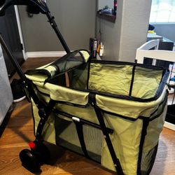 Pet Stroller~ Fits  2 Pets. Green Color - Cat or Dog Brand New