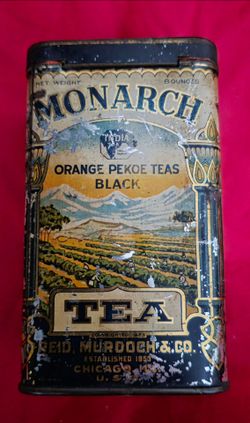 Monarch Orange Pekoe Tea Tin 1923 Antique