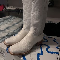Tin Haul White Wedding Boots