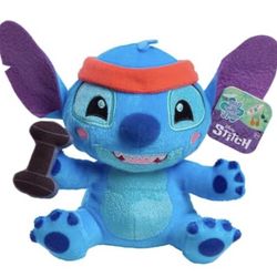 Just Play Disney Stitch Small 7-inch Plush w/Barbell Stuffed Soft Animal Kid Toy