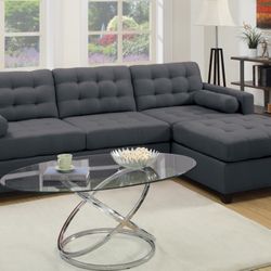 Brand New Grey Sectional Sofa (Pillows Included)