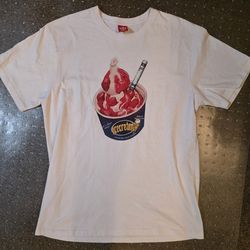 Ice Cream Men's Strawberry Icecream Container Print T-Shirt Tee White Size Large