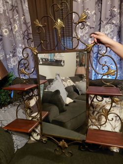 Beautiful very unique mirror with shelfs $65 obo