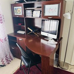 Bed With Box Spring + Night Stand + Study Desk
