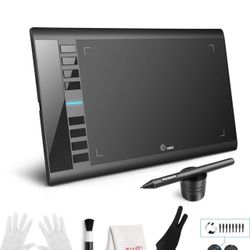 UGEE M708 Drawing Tablet,10 x 6 inch Digital Graphics Tablet with Battery-Free Stylus,8 Hot Keys Compatible with Windows MacBook Chromebook,Prefect fo