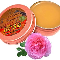 ROSE Perfume for Women - Eau de Parfum - Solid Balm (Tea Rose, De Mai, Otto, Rosa Damascena, Centifolia, Gardenia) - Natural Organic Floral Fragrance 