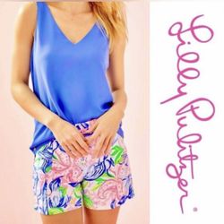 Lilly Pulitzer Women's Ariana Stretch Shorts Multi Havana Cocktail Size 4 NWT