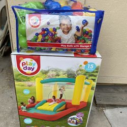 Play Day Jump 'N Away Kids Indoor and Outdoor Bouncer with Blower Included