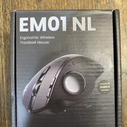 ProtoArc EM01 NL Ergonomic Bluetooth Wireless Trackball Mouse Rollerball Thumb