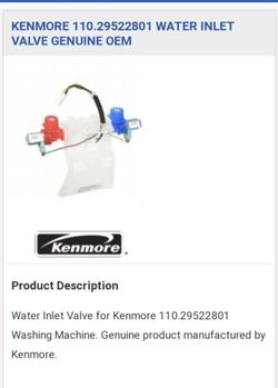 Water inlet Valve For Kenmore