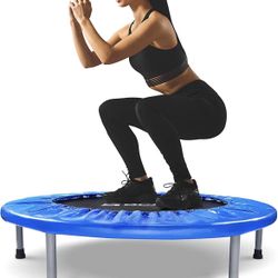500 LBS Foldable Mini Trampoline, 40" Fitness Trampoline with Safety Pad/Bungee Cords, Stable & Quiet Exercise Rebounder for Kids Adults Indoor/Garden
